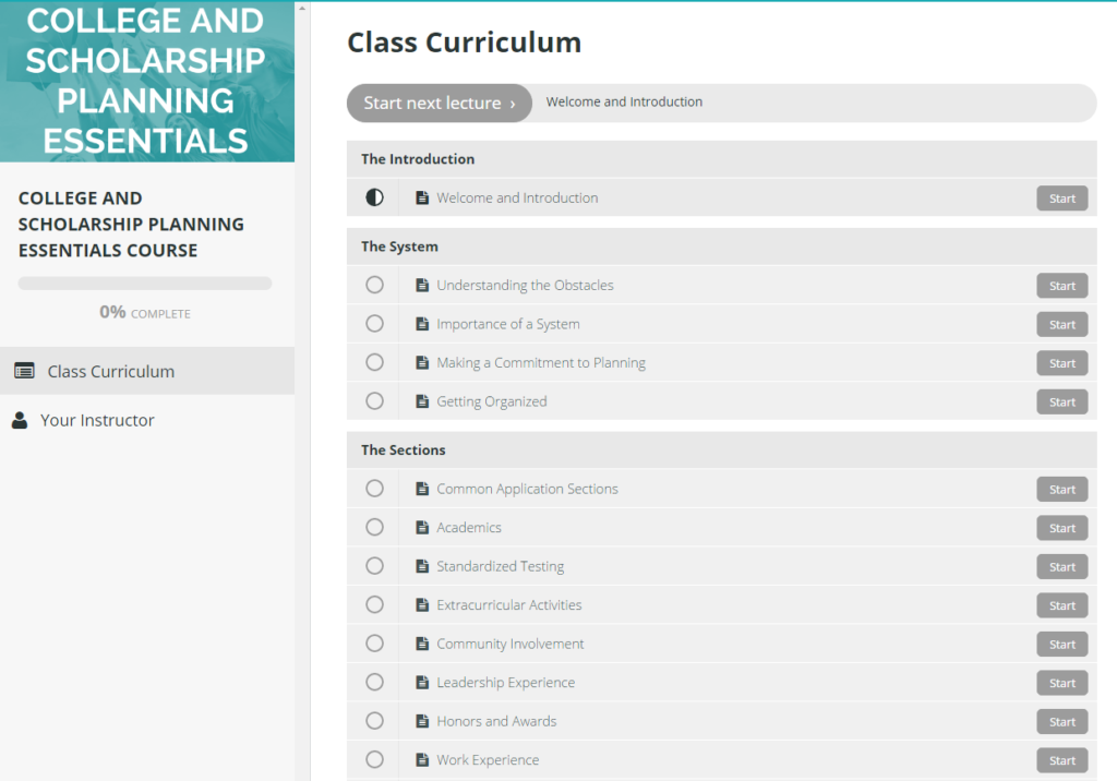 course curriculum 1