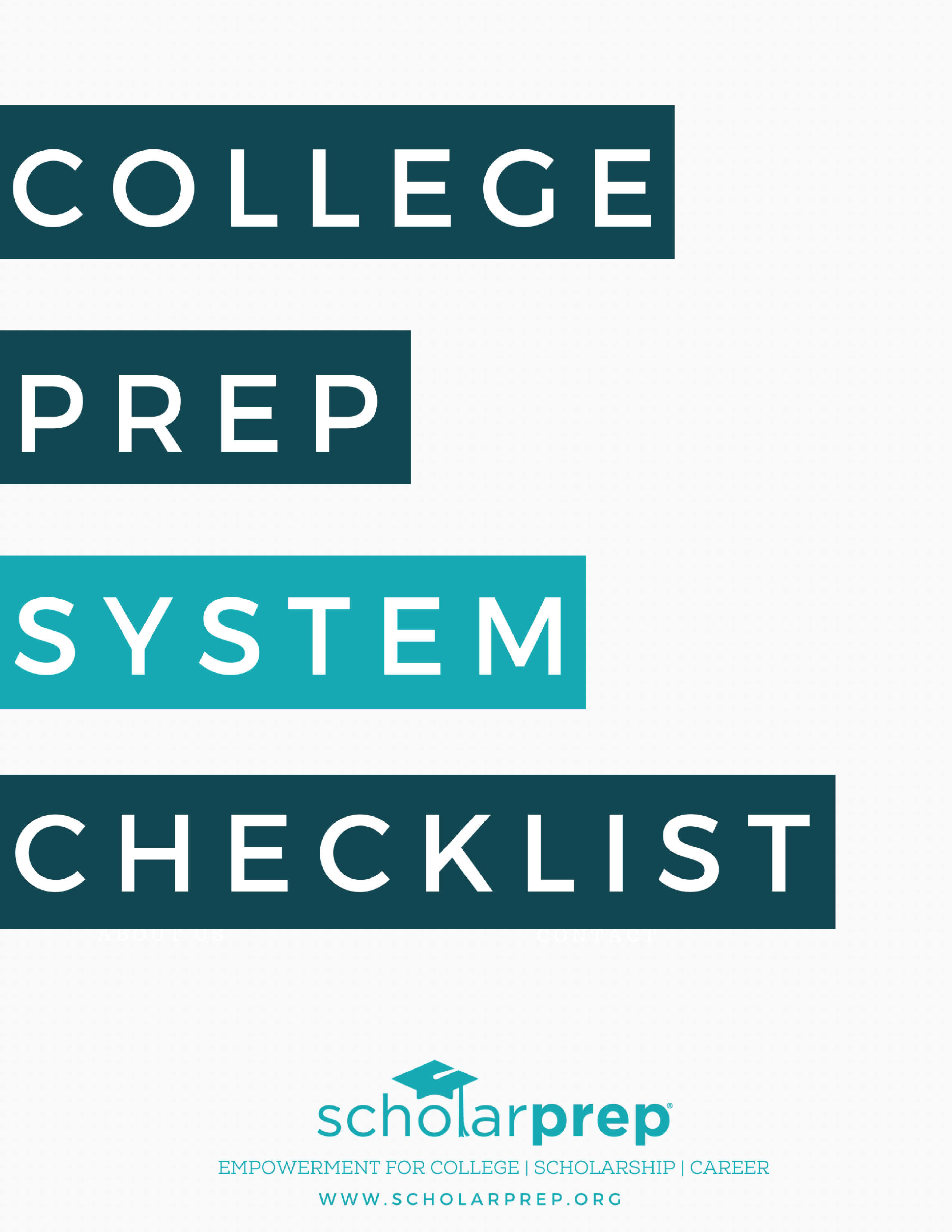 NEW College-Prep System Checklist - ScholarPrep